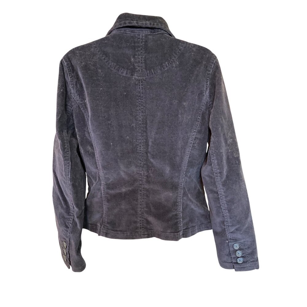 Vintage Y2K St. John’s Bay Corduroy Blazer PM Navy Blue Retro Jacket Cottagecore - Picture 3 of 8